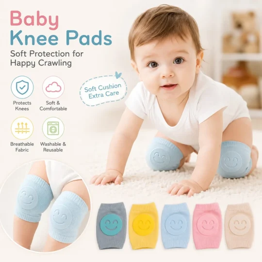 Baby Knee Pads for Crawling – Soft, Breathable & Washable Knee Protectors for Infants Baby