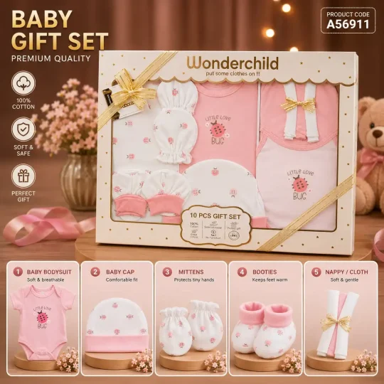 Newborn Baby Gift Set – Baby Clothes & Accessories with Gift Box, 8 & 10 Pieces