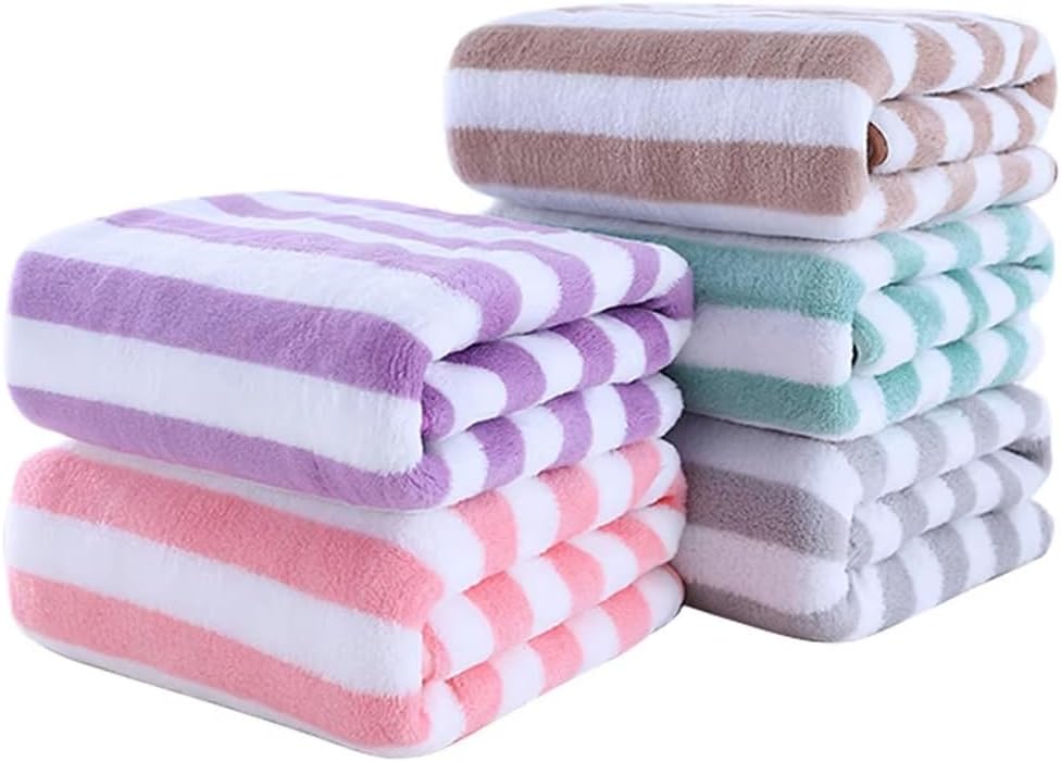 Soft Microfiber Hand & Face Towel for Kids and Adults – Super Absorbent Multicolor Striped Towel - Image 6