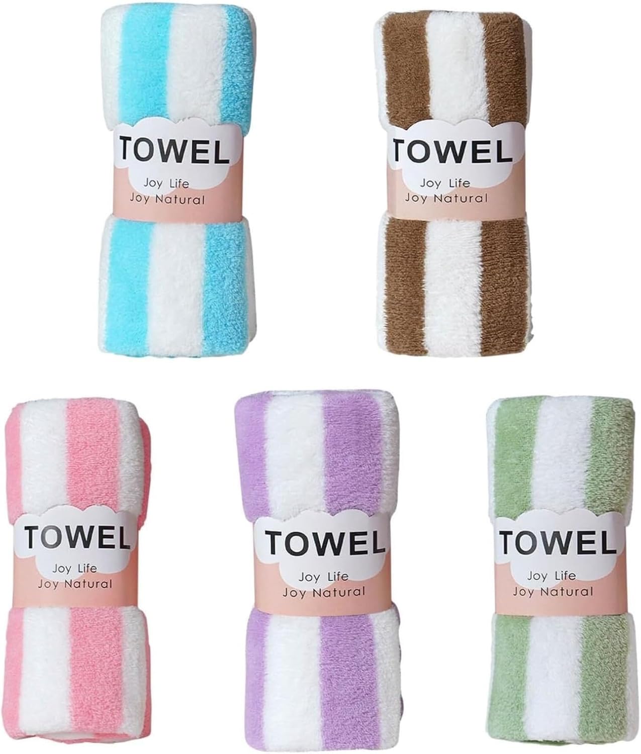 Soft Microfiber Hand & Face Towel for Kids and Adults – Super Absorbent Multicolor Striped Towel - Image 4